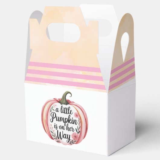 Ein kleiner Kürbis ist auf dem Weg zur Babydusche Geschenkschachtel (Geöffnet)