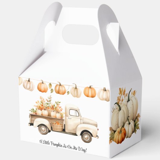 Ein kleiner Kürbis ist auf dem Weg zur Babydusche Geschenkschachtel (Vorderseite)