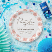 Ein kleiner Kürbis ist auf dem Weg zur Babydusche Pappteller (Party)