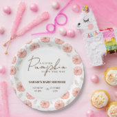 Ein kleiner Kürbis ist auf dem Weg zur Babydusche Pappteller (Party)