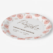 Ein kleiner Kürbis ist auf dem Weg zur Babydusche Pappteller (Schrägansicht)