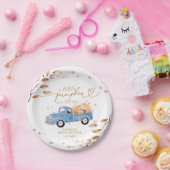 Ein kleiner Kürbis ist auf dem Weg zur Babydusche Pappteller (Party)