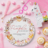 Ein kleiner Kürbis ist auf dem Weg zur Babydusche Pappteller (Party)