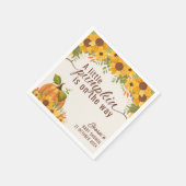 Ein kleiner Kürbis ist auf dem Weg zur Babydusche Serviette (Ecke)