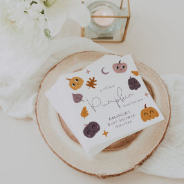 Ein kleiner Kürbis ist auf dem Weg zur Babydusche Serviette