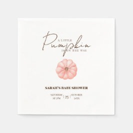 Ein kleiner Kürbis ist auf dem Weg zur Babydusche Serviette