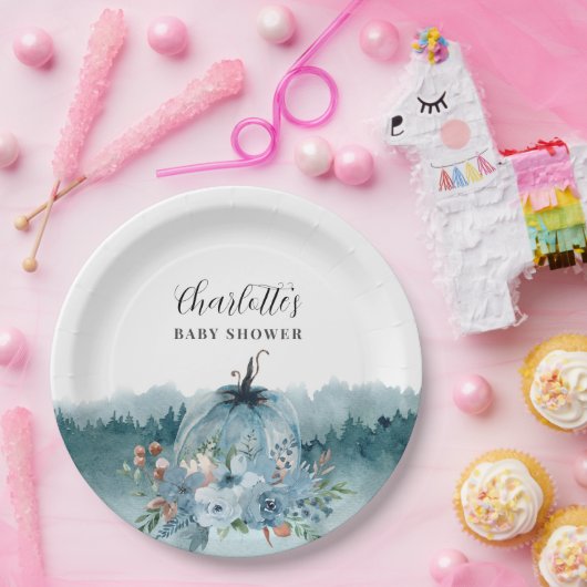 Ein kleiner Kürbis ist auf dem Weg zur Blue Baby D Pappteller (Party)