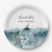 Ein kleiner Kürbis ist auf dem Weg zur Blue Baby D Pappteller (Vorderseite)