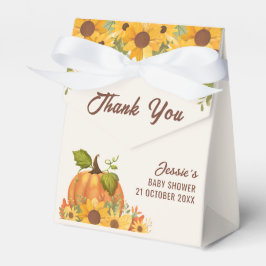 Ein kleiner Kürbis ist auf dem Weg zur Herbstdusch Geschenkschachtel