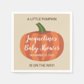 Ein kleiner Kürbis ist auf dem Weg zur Herbstdusch Serviette (Vorderseite)