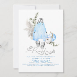 Ein kleiner Kürbis ist auf dem Weg zur Kinderdusch Einladung