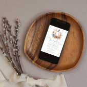 Ein kleiner Kürbis ist auf dem Weg zur Kinderdusch Einladung