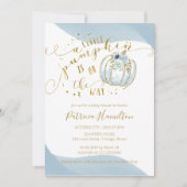 Ein kleiner Kürbis ist auf dem Weg zur Kinderdusch Einladung (Vorderseite)