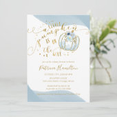 Ein kleiner Kürbis ist auf dem Weg zur Kinderdusch Einladung (Stehend Vorderseite)