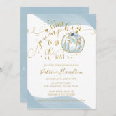 Ein kleiner Kürbis ist auf dem Weg zur Kinderdusch Einladung (Vorne/Hinten)