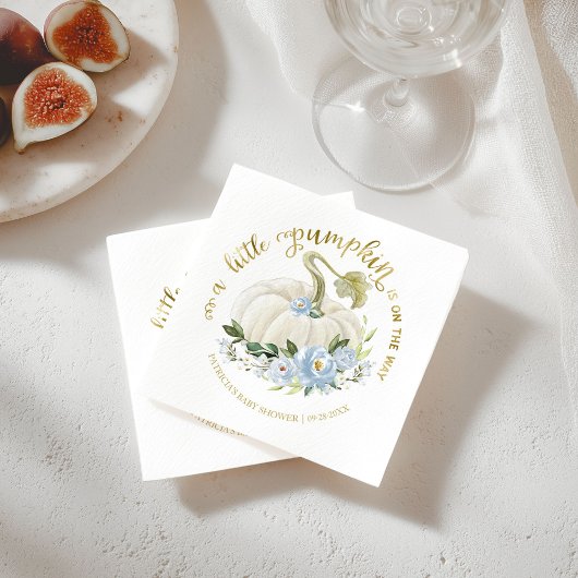 Ein kleiner Kürbis ist auf dem Weg zur Kinderdusch Serviette