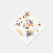 Ein kleiner Kürbis ist auf dem Weg zur Kinderdusch Serviette (Ecke)