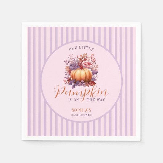 Ein kleiner Kürbis ist auf dem Weg zur Lilac Baby Serviette (Vorderseite)