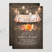 Ein kleiner Kürbis ist auf dem Weg zur rustikalen Einladung (Vorne/Hinten)