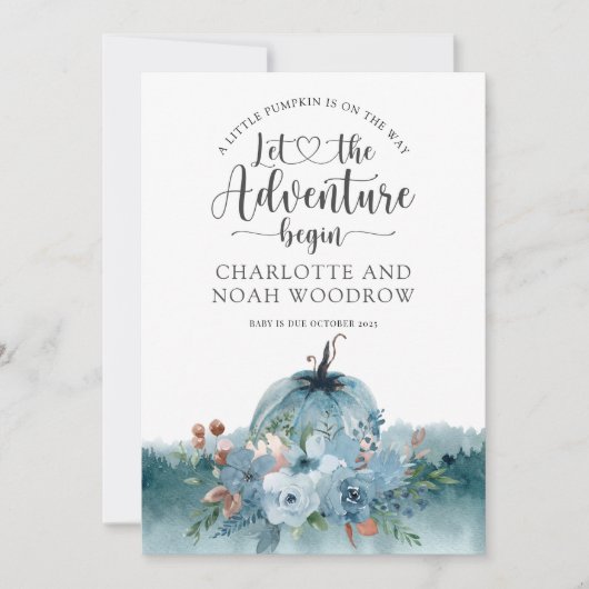 Ein kleiner Kürbis ist auf dem Weg zur Schwangersc Ankündigung (Vorderseite)