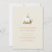 Ein kleiner Kürbis ist auf der Way Baby Dusche Einladung (Vorderseite)