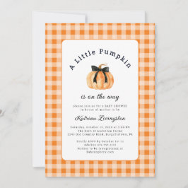 Ein kleiner Kürbis ist auf der Way Baby Dusche Einladung