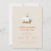 Ein kleiner Kürbis ist auf der Way Baby Dusche Einladung (Vorderseite)