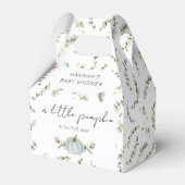 Ein kleiner Kürbis ist auf der Way Baby Dusche Geschenkschachtel (Rückseite)