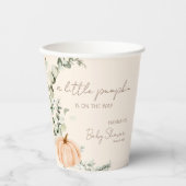 Ein kleiner Kürbis ist auf der Way Baby Dusche Pappbecher (Vorderseite)