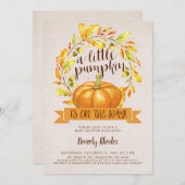 Ein kleiner Kürbis ist auf der Way Fall Baby Dusch Einladung (Vorne/Hinten)