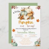 Ein kleiner Kürbis ist auf ihrem Baby-Duschkopf Einladung (Vorne/Hinten)