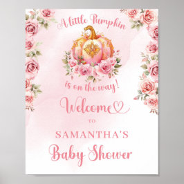 Ein kleiner Kürbis ist unterwegs auf dem rosa und  Poster