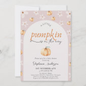 Ein kleiner Kürbis ist unterwegs Baby Dusche Einladung (Vorderseite)