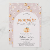 Ein kleiner Kürbis ist unterwegs Baby Dusche Einladung (Vorne/Hinten)