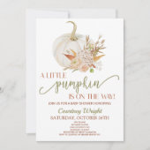 Ein kleiner Kürbis ist unterwegs! Babyparty Einladung (Vorderseite)