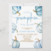 Ein kleiner Kürbis ist unterwegs! Babyparty Einladung (Vorderseite)