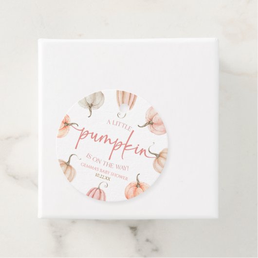 Ein kleiner Kürbis ist unterwegs! Babyparty Geschenkanhänger (Beispiel)