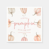 Ein kleiner Kürbis ist unterwegs! Babyparty Serviette (Vorderseite)