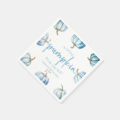 Ein kleiner Kürbis ist unterwegs! Babyparty Serviette (Ecke)