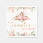 Ein kleiner Kürbis ist unterwegs! Fall Baby Dusche Serviette (Vorderseite)