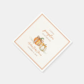 Ein kleiner Kürbis ist unterwegs! Fall Baby Dusche Serviette (Ecke)