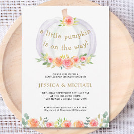 Ein kleiner Kürbis ist unterwegs mit einer Babydus Einladung