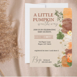 Ein kleiner Kürbis lädt die Baby-Dusche ein Einladung