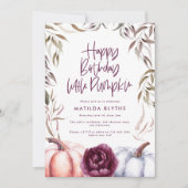 Ein kleiner Kürbis lila Blumenfall Geburtstag (Vorderseite)