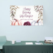 Ein kleiner Kürbis lila Blumenfall Geburtstag Banner (Messeveranstaltung)