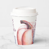 Ein kleiner Kürbis lila Blumenfall Geburtstag Pappbecher (Links)