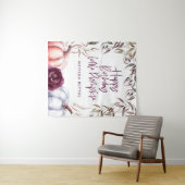 Ein kleiner Kürbis lila Blumenfall Geburtstag Wandteppich (Beispiel (Horizontal))