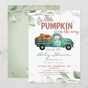 Ein kleiner Kürbis-LKW-Fahrt-Baby-Shower Einladung
