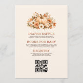 Ein kleiner Kürbis QR Code Florales Babyshower Einladung (Rückseite)