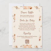 Ein kleiner Kürbis QR-Code Herbst-Blumen-Baby-Part Einladung (Rückseite)